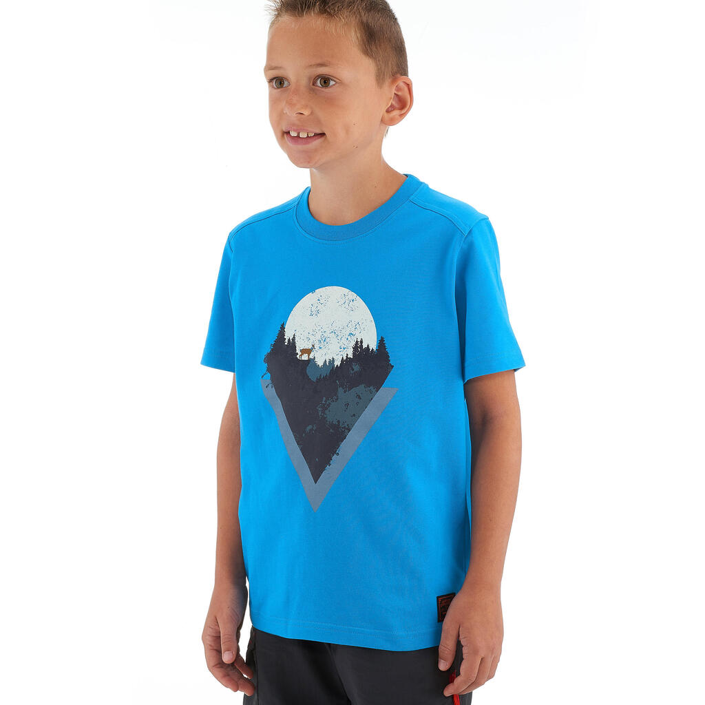 T-SHIRT de randonnée enfant MH100 bleu 7 A 15 ANS