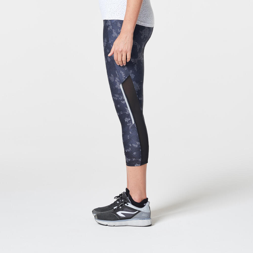 RUN DRY + WOMEN'S RUNNING CROPPED BOTTOMS - CAMO/BLACK