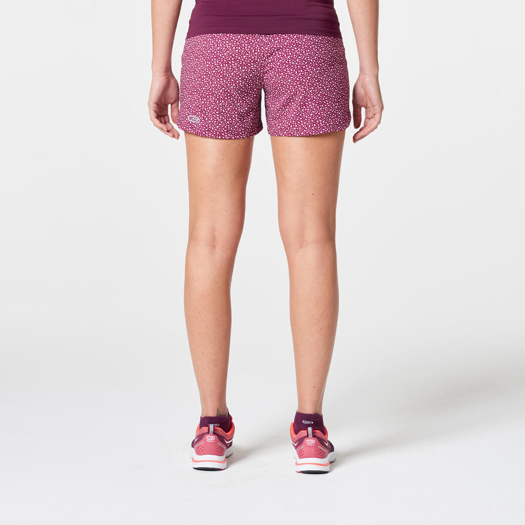 RUN DRY WOMEN'S JOGGING SHORTS - PRINT/PINK