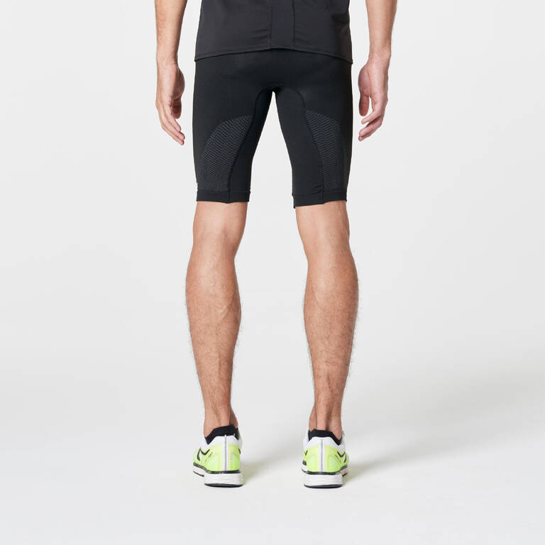 MEN'S SEAMLESS RUNNING/TRAIL TIGHT SHORTS - BLACK