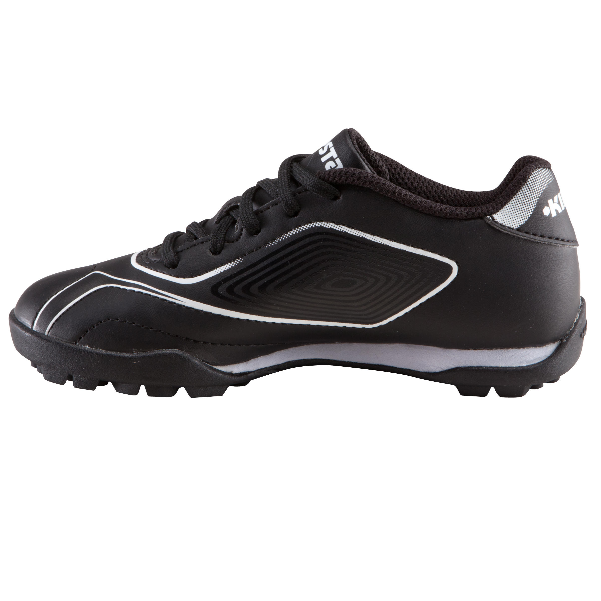 Agility 300 HG Kids Hard Ground Football Trainers - Black White 3/16