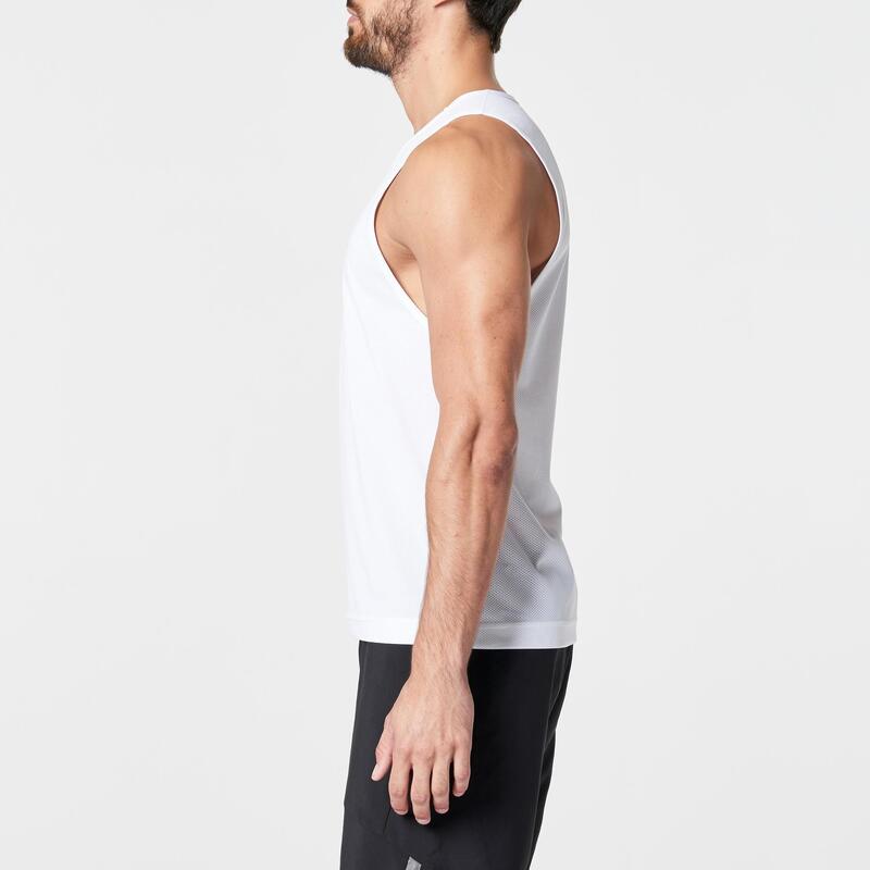 RUN DRY MEN'S RUNNING TANK TOP - WHITE