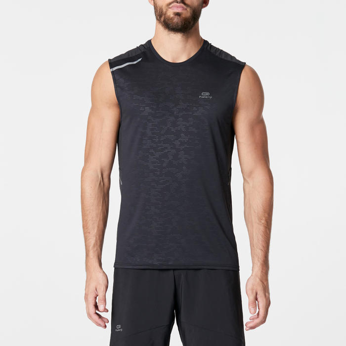 RUN DRY+ MEN'S RUNNING TANK TOP BLACK Decathlon