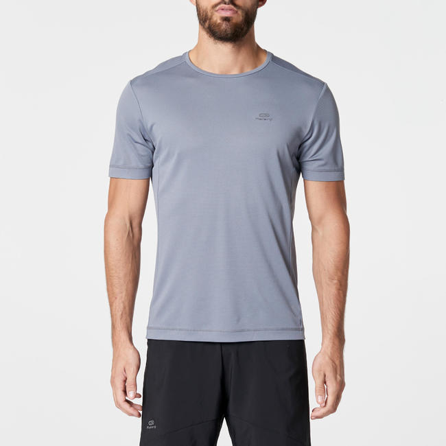 RUN DRY MEN'S RUNNING T-SHIRT - GREY