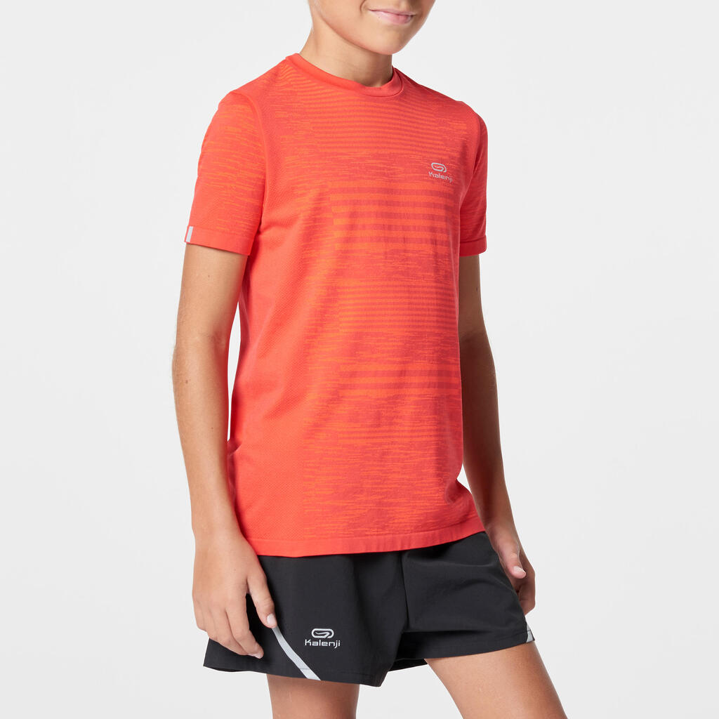 Laufshirt kurzarm Leichtathletik AT300 Skincare Kinder blau