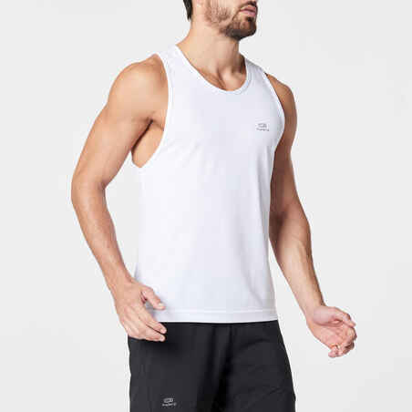 Men's Running Breathable Tank Top Dry - white KALENJI