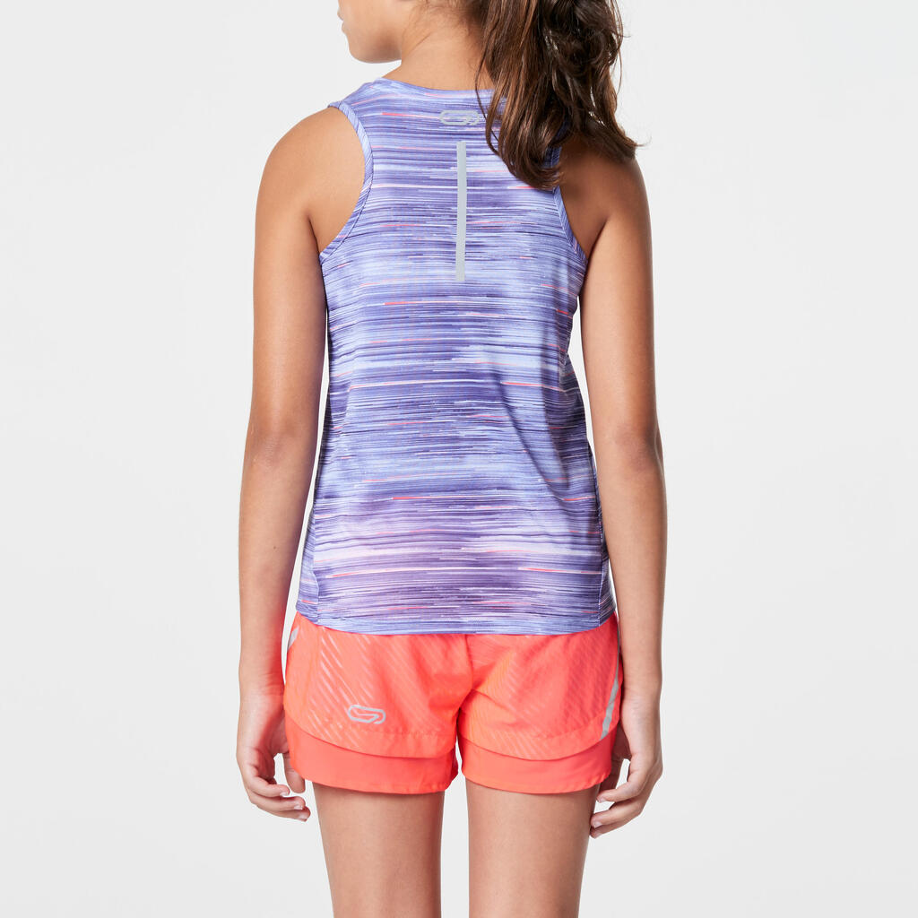 Lauftop Run Dry+ Mädchen violett mit Muster