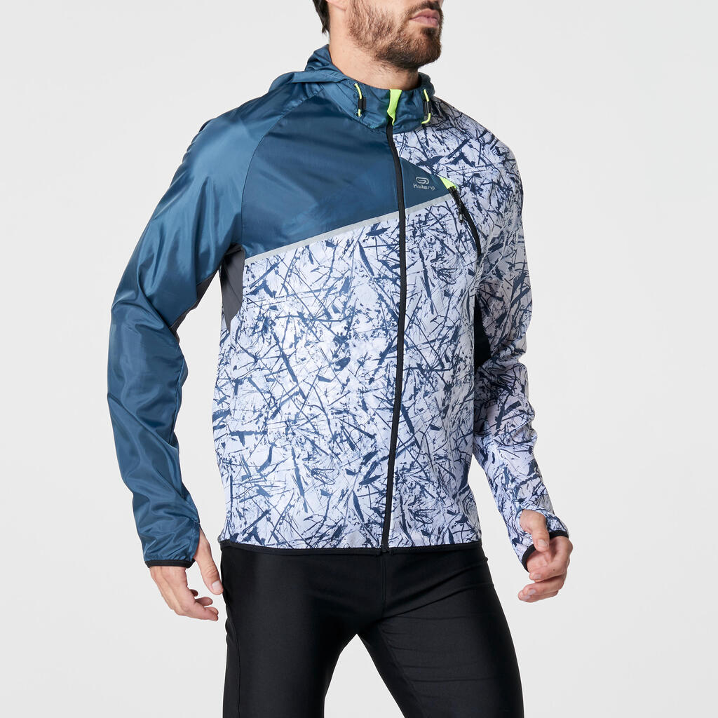 Lauf-Windjacke Trail Herren blaugrau