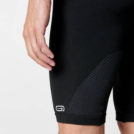 MEN'S SEAMLESS RUNNING/TRAIL TIGHT SHORTS - BLACK