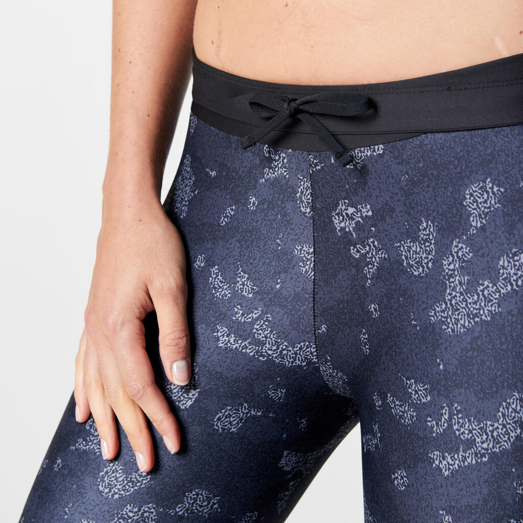 RUN DRY + WOMEN'S RUNNING CROPPED BOTTOMS - CAMO/BLACK