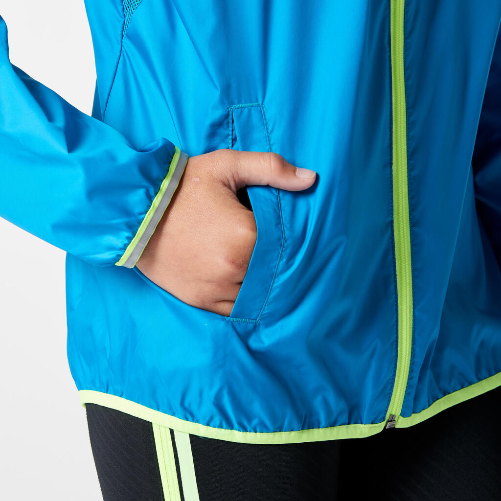 Lauf-Windjacke Leichtathletik Kinder orange/grau