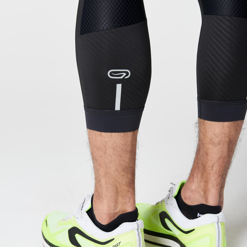 Laufhose 3/4 Tights Kiprun Dry Herren schwarz