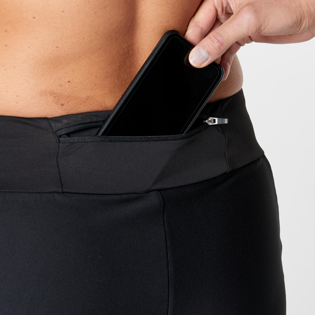 Laufshorts Run Dry+ 2 in 1 Damen schwarz