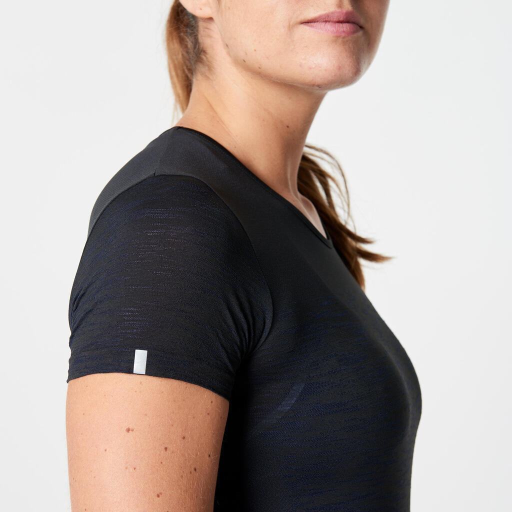 Laufshirt kurzarm atmungsaktiv Kiprun Care Damen bordeaux