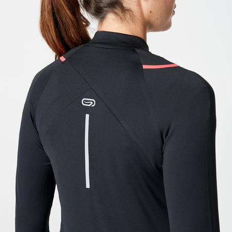 Жіноча куртка Run Dry для бігу - Чорна/Коралова