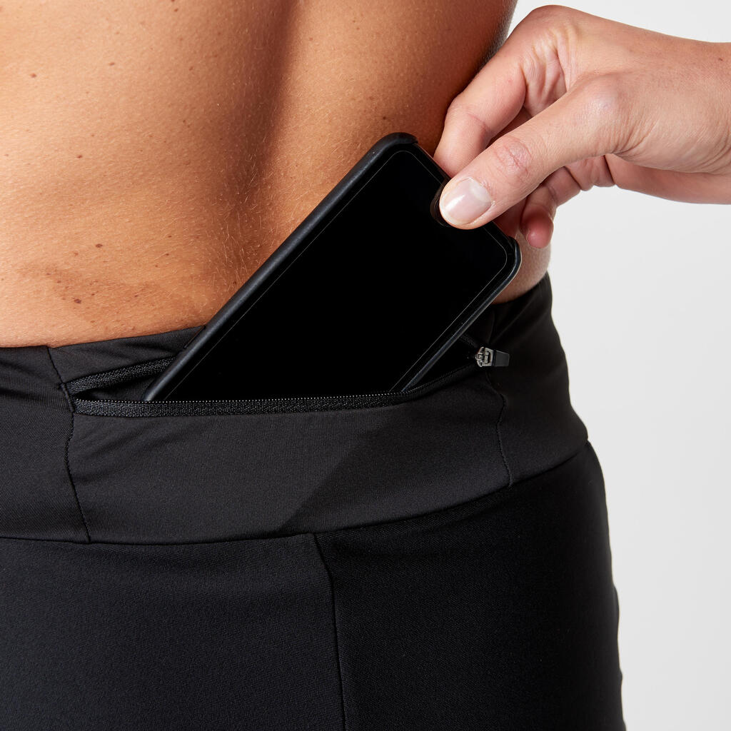 Laufshorts Run Dry+ 2 in 1 Damen schwarz