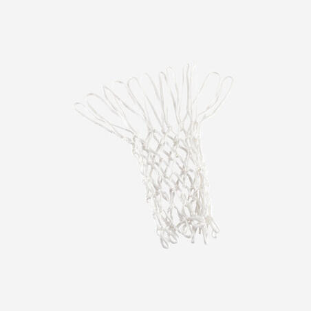 6 mm lankui ar lentai skirtas krepšinio tinklas, baltas. Atsparus prastam orui.