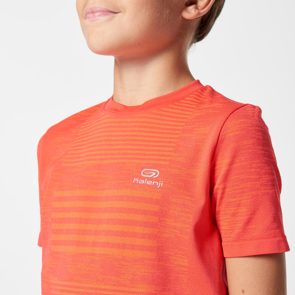 Laufshirt kurzarm Leichtathletik AT300 Skincare Kinder blau