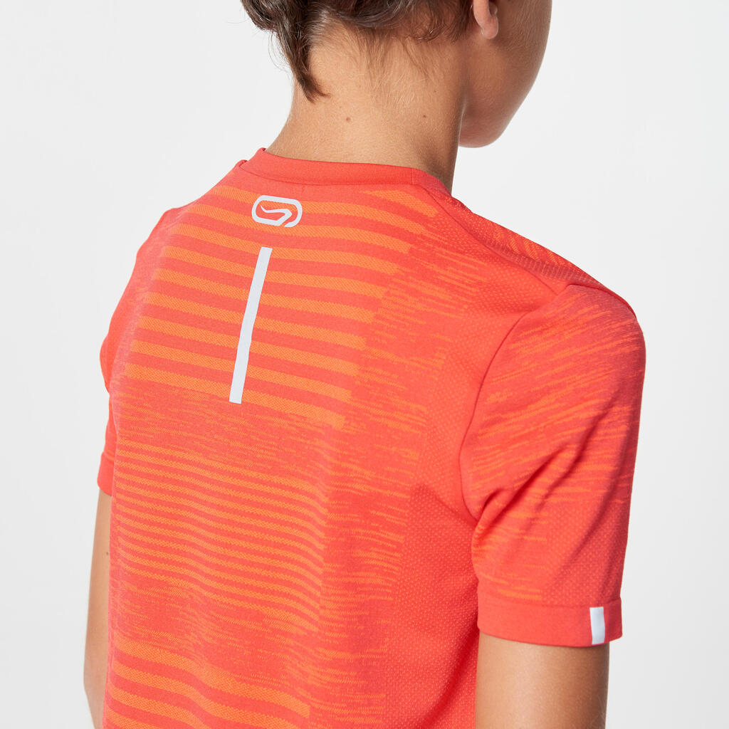 Laufshirt kurzarm Leichtathletik AT300 Skincare Kinder blau