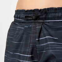 Run Dry printed children's baggy shorts - black/grey