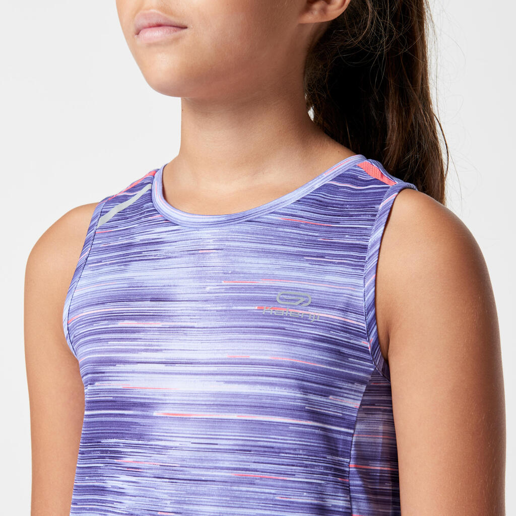 Lauftop Run Dry+ Mädchen violett mit Muster