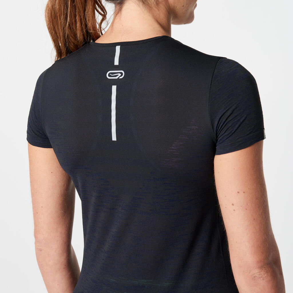 Laufshirt kurzarm atmungsaktiv Kiprun Care Damen bordeaux