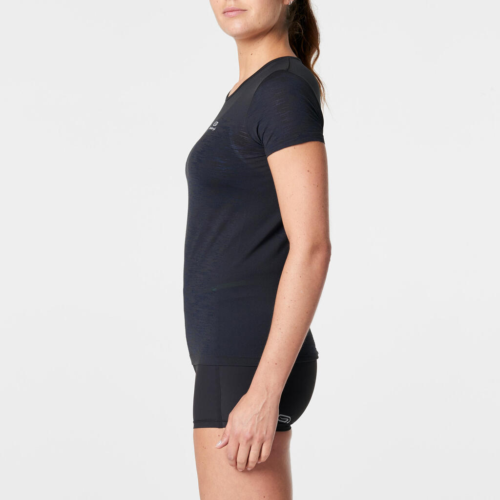 Laufshirt kurzarm atmungsaktiv Kiprun Care Damen bordeaux