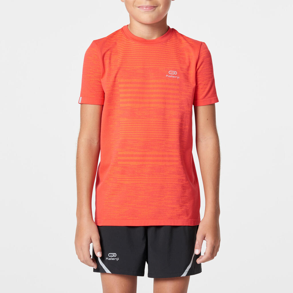 Laufshirt kurzarm Leichtathletik AT300 Skincare Kinder blau