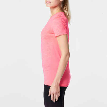 KIPRUN CARE KALENJI WOMEN'S RUNNING T-SHIRT - CORAL