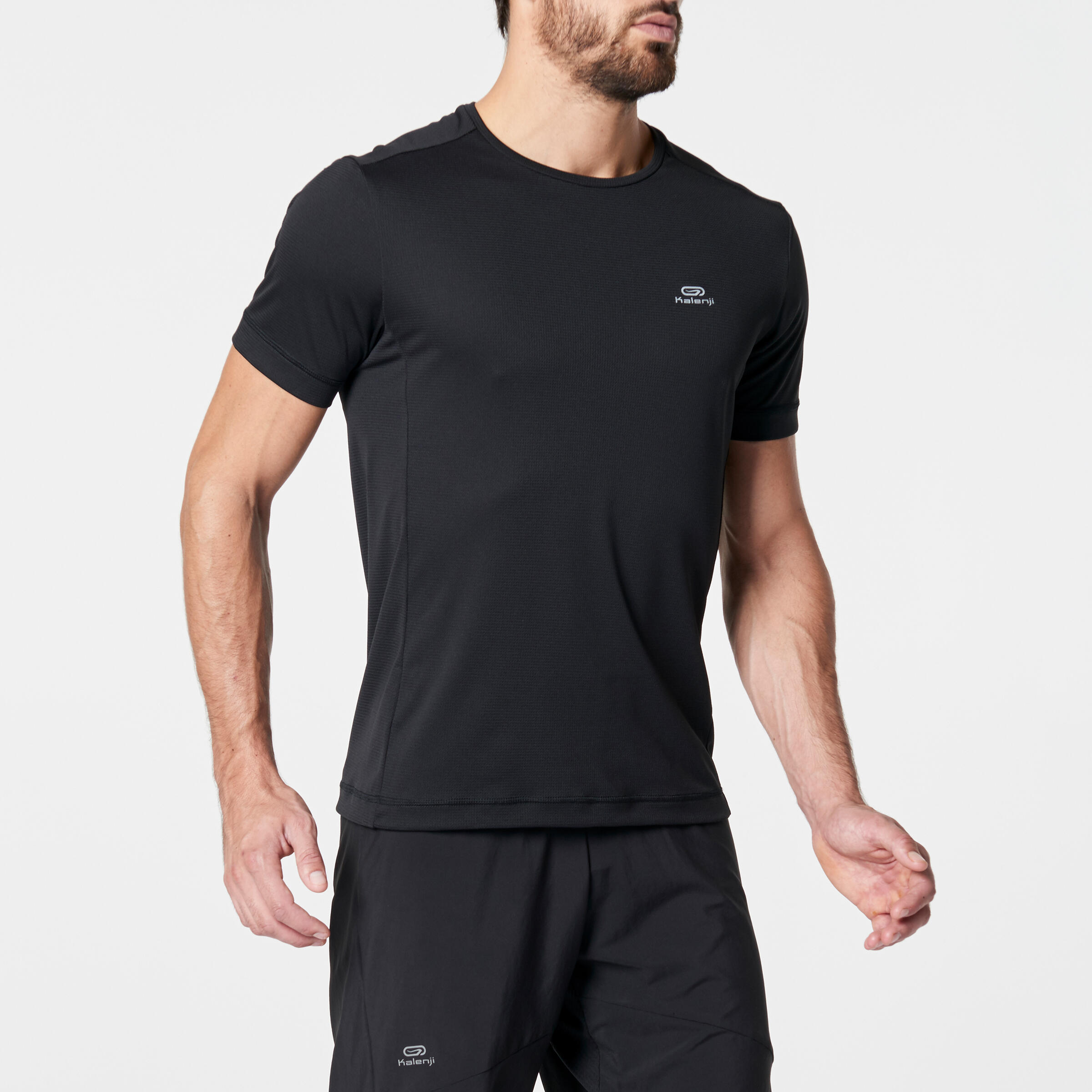 RUN DRY MEN'S RUNNING T-SHIRT - BLACK