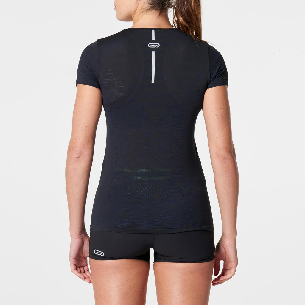 Laufshirt kurzarm atmungsaktiv Kiprun Care Damen bordeaux