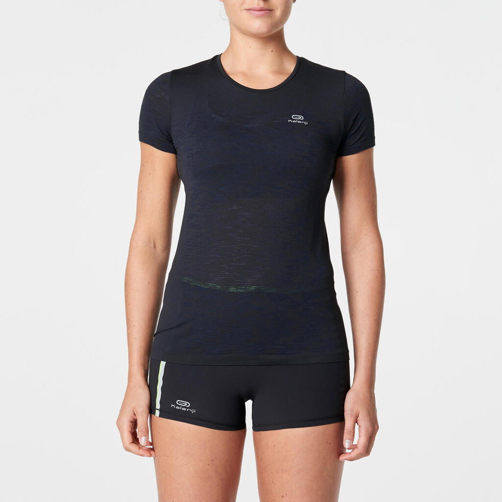 Laufshirt kurzarm atmungsaktiv Kiprun Care Damen bordeaux