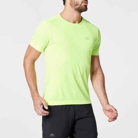 RUN DRY MEN'S RUNNING T-SHIRT - YELLOW