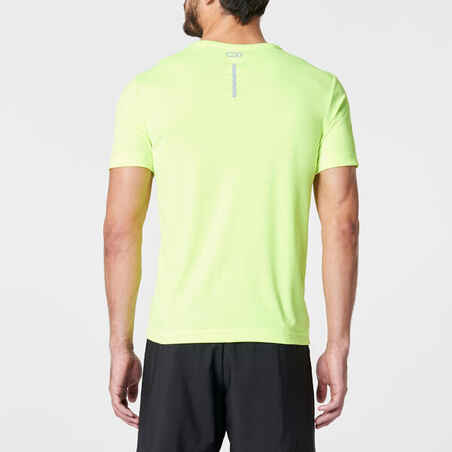 RUN DRY MEN'S RUNNING T-SHIRT - YELLOW