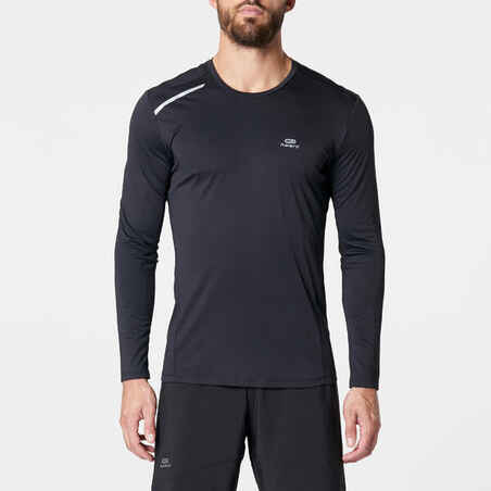 Sun Protect men's breathable long-sleeved running T-shirt - black