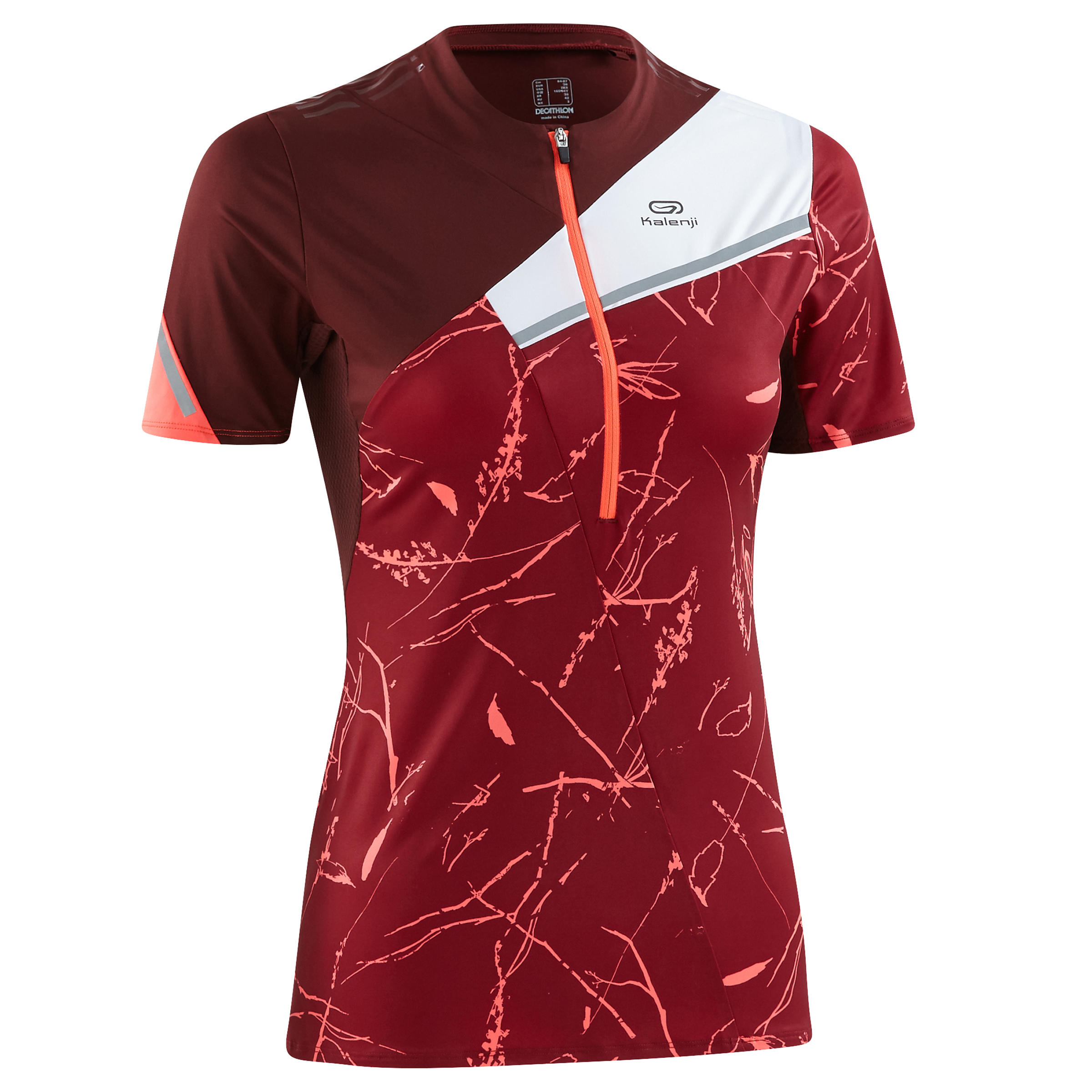 Camiseta de manga corta para trail running burdeos grafismo mujer -  Decathlon