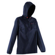 Women's Hiking Raincoat Half Zip- Raincut NH100 - Black