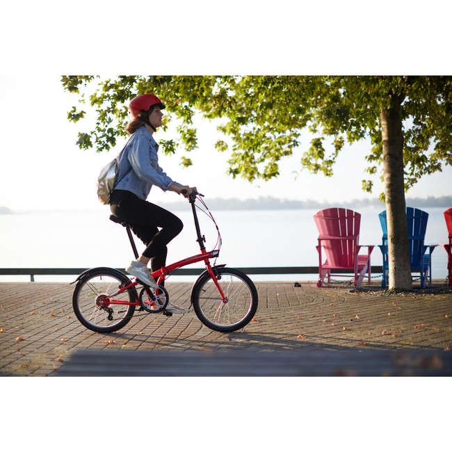 BTWIN Tilt 120 Folding Bike - Red | Decathlon