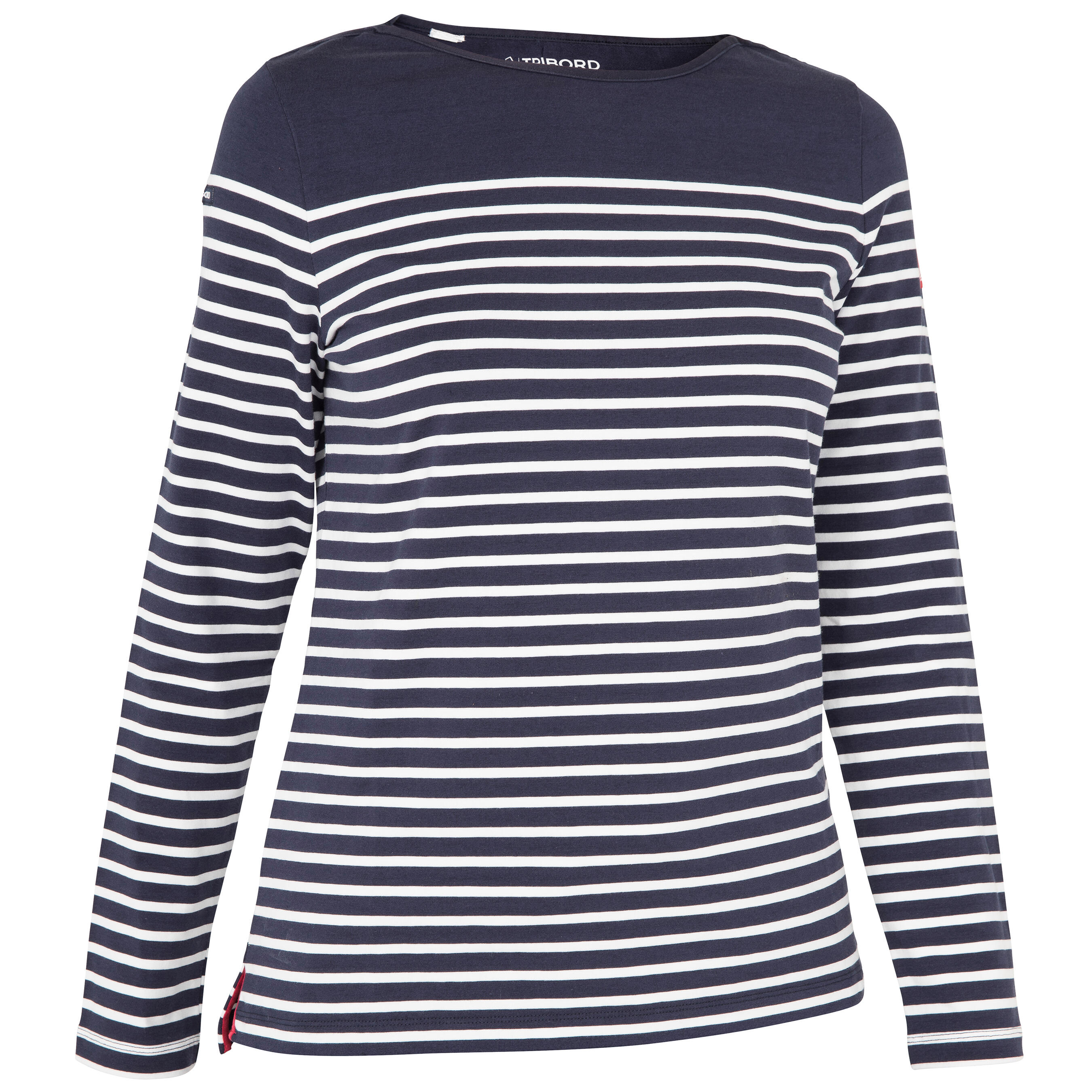 Women's long-sleeved traditional sailing T-shirt 100 - Blue 1/5
