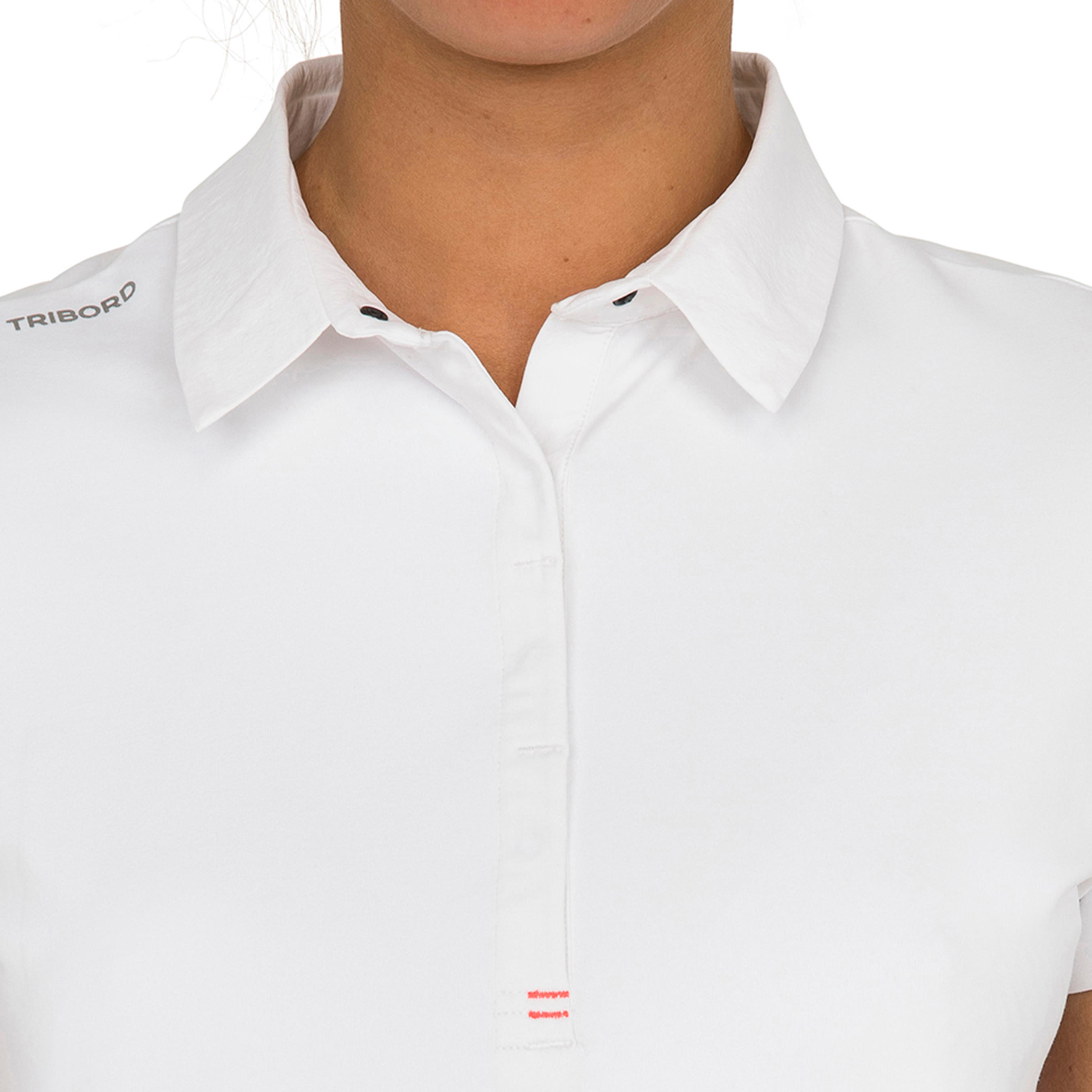 women's white short sleeve polo shirt