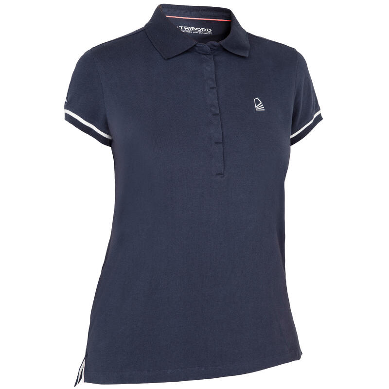 Polo Manches courtes Voile aventure 100 Femme Bleu