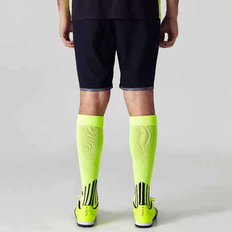 F500 Adult Football Shorts - Black and Yellow