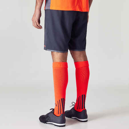 F500 Adult Football Shorts - Grey/Orange