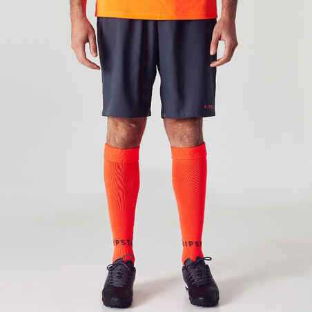 F500 Adult Football Shorts - Grey/Orange