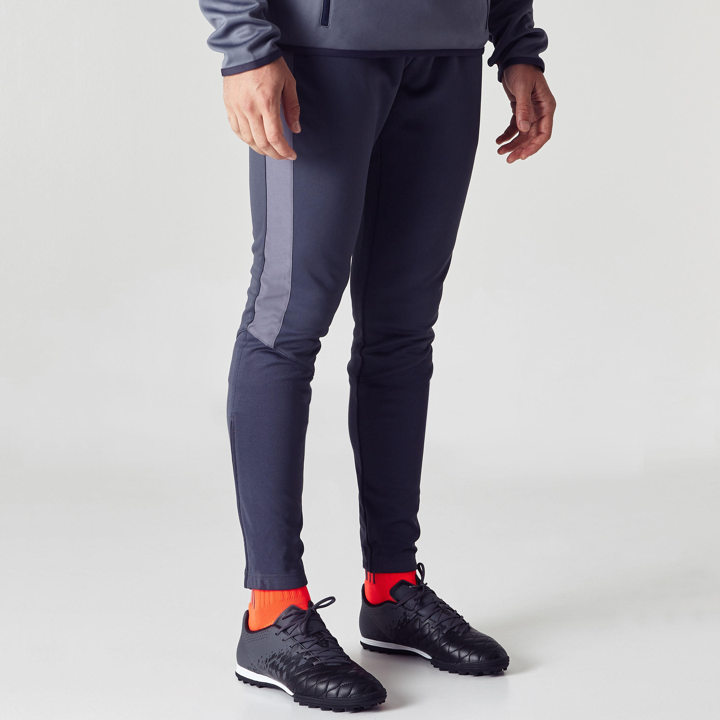 T500 Adult Football Bottoms - Grey/Orange 3/11