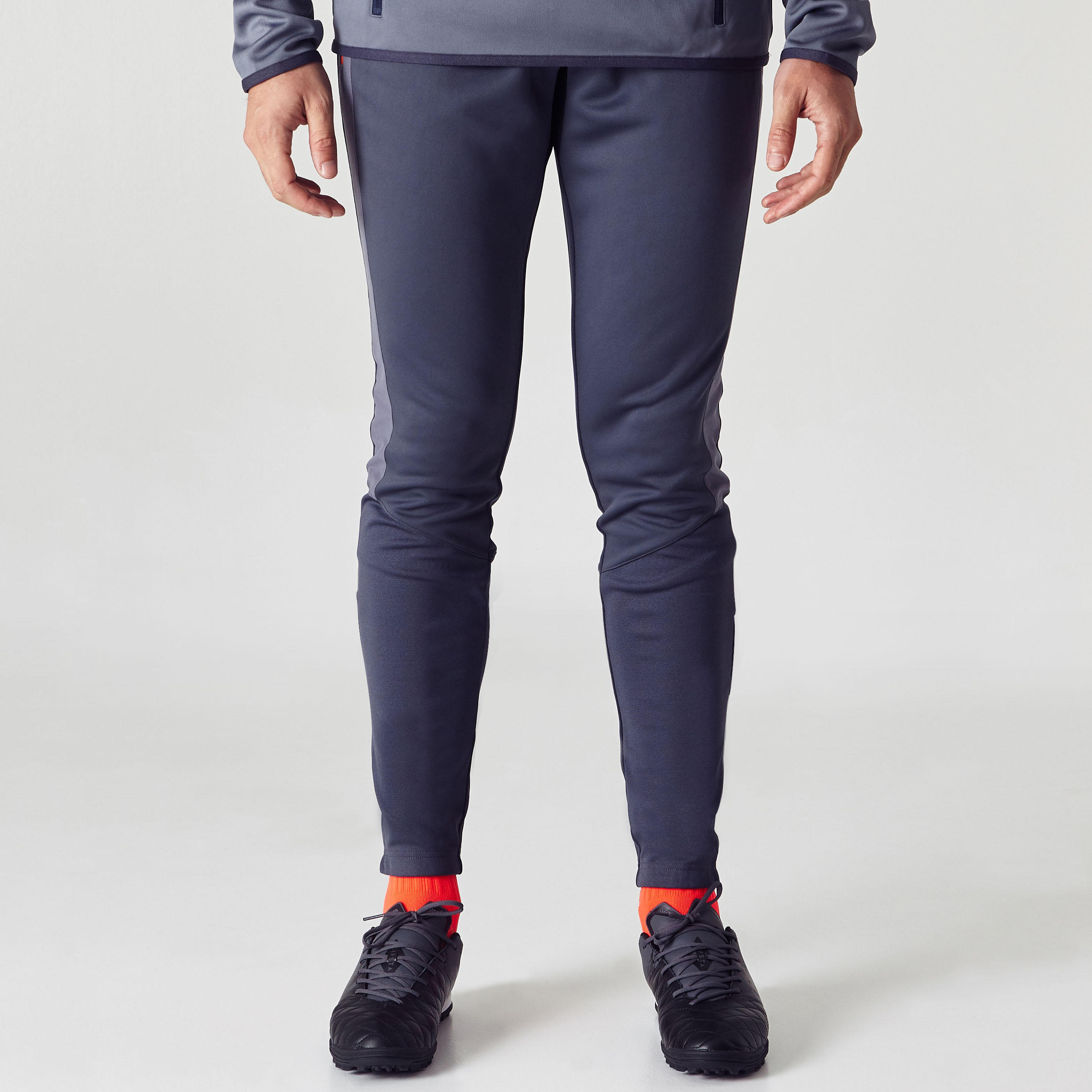 T500 Adult Football Bottoms - Grey/Orange 2/11