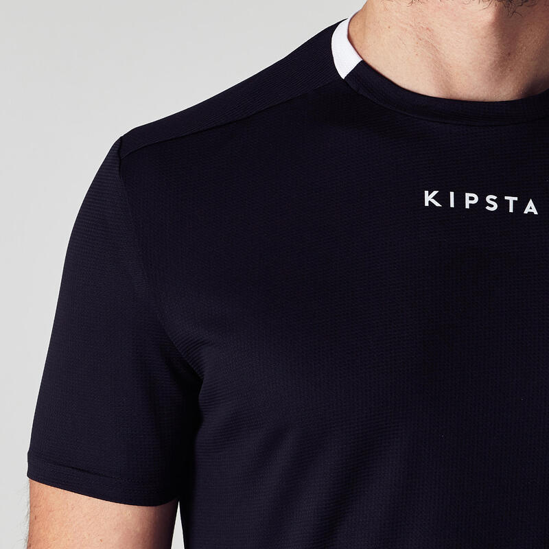 Camiseta de fútbol Adulto Kipsta F100 negra