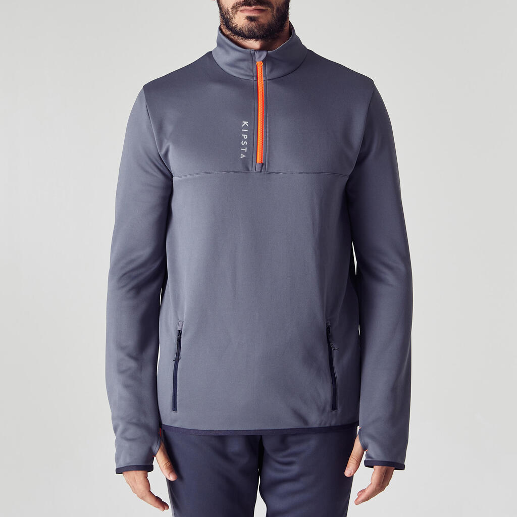 T500 Adult 1/2 Zip Training Sweatshirt - Grey