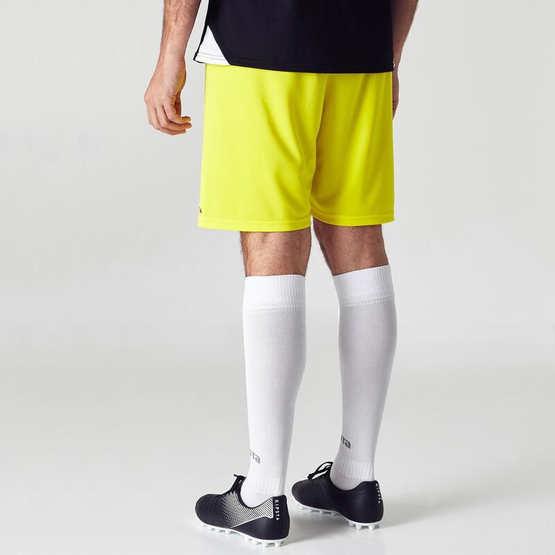 Pantalón corto de fútbol Adulto Kipsta F100 amarillo