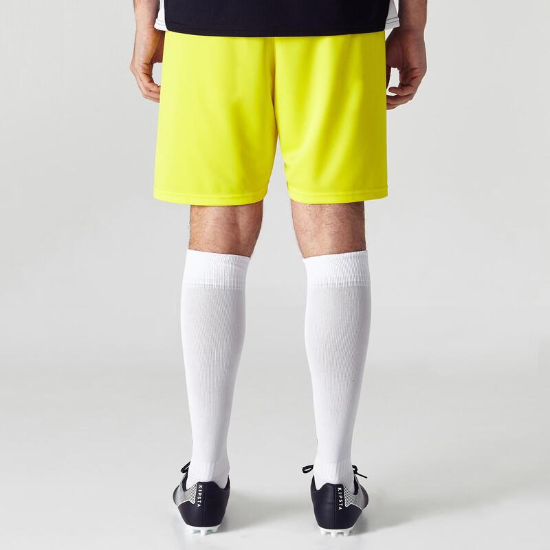 Pantalón corto de fútbol Adulto Kipsta F100 amarillo